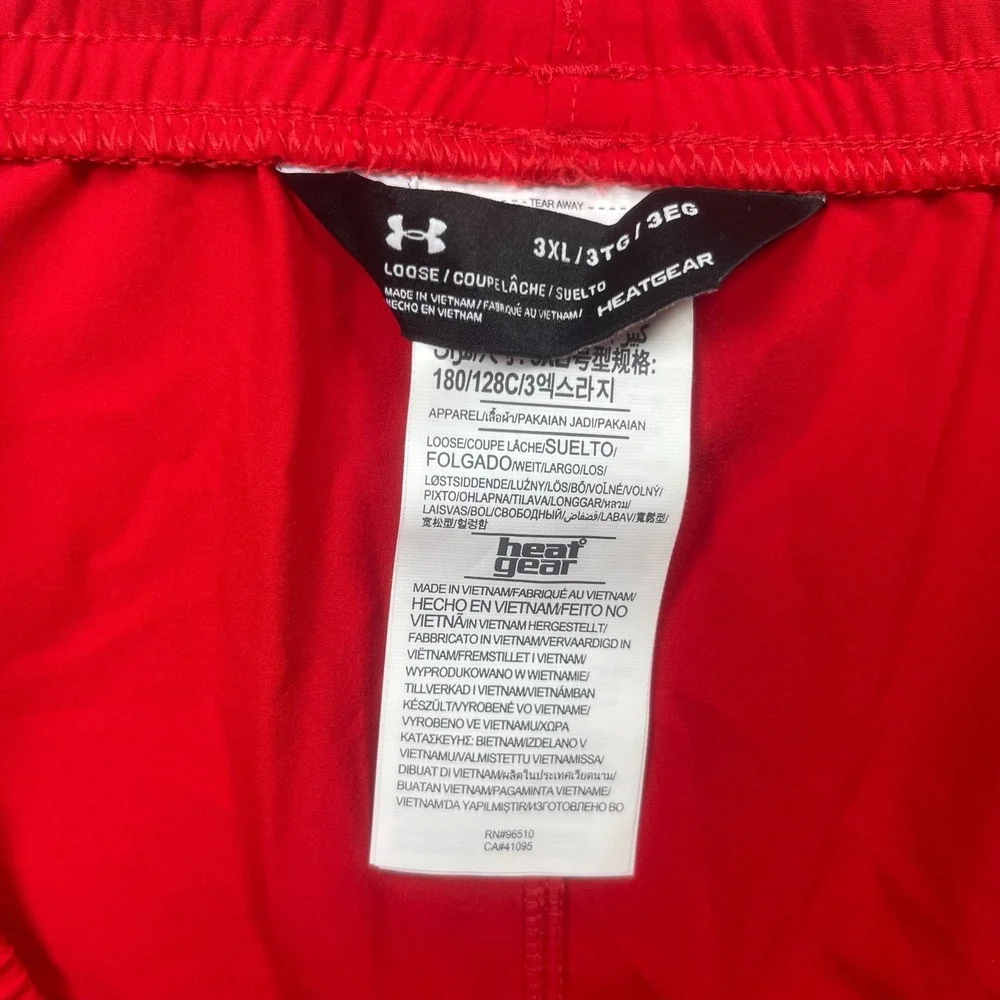 Under Armour Heat-gear‎ Track Pants Men's 3XL Red Loose Fit Ankle Zip Drawstring